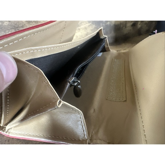 Rare Michael Kors Red Multi Pocket Clamp Close Wristlet Wallet Fast Shipping - Picture 12 of 13